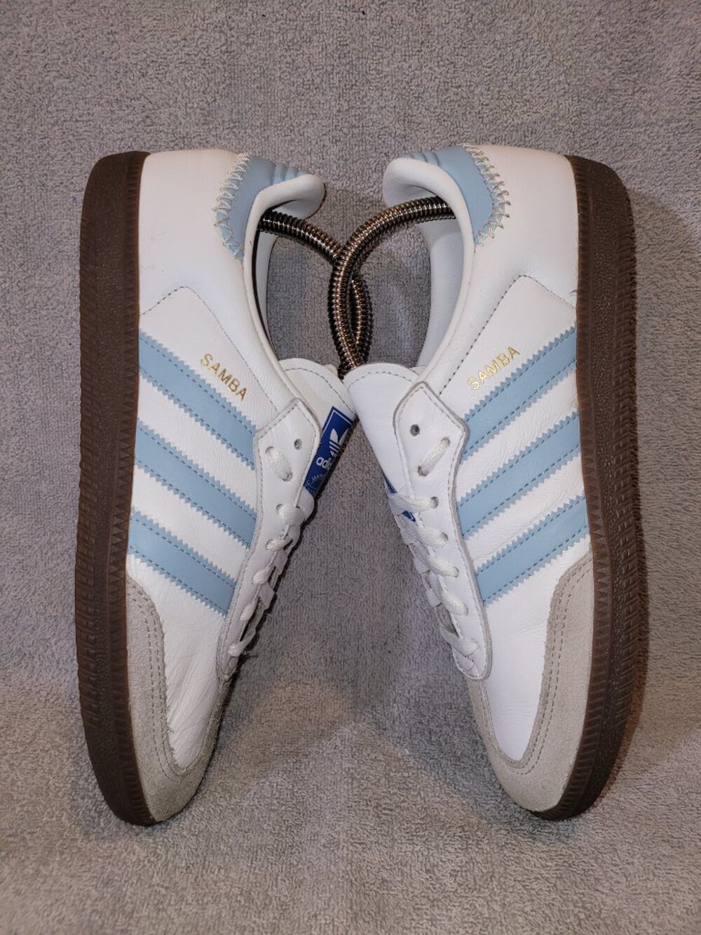 Adidas Samba OG White Sky Blue Brown Gum Sole Sneakers JI2003 - Picture 3 of 15
